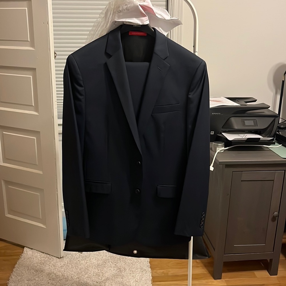 Kenneth Cole navy blue suit